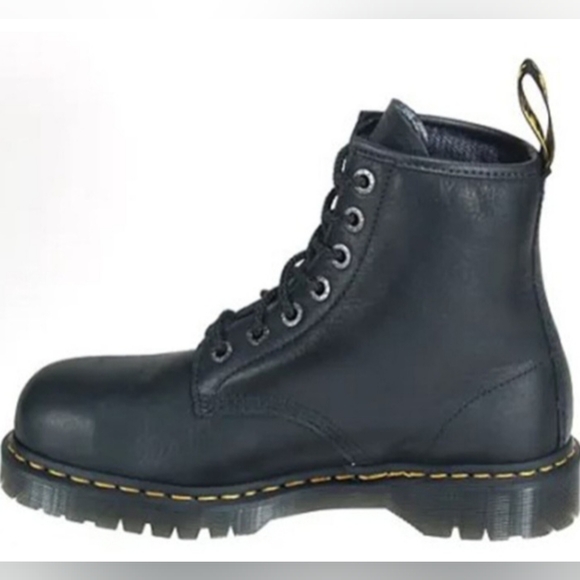 Dr. Martens Safety Toe Heavy Industrial Slip Resistant Boots Shoes Black Pebbled - Picture 5 of 15